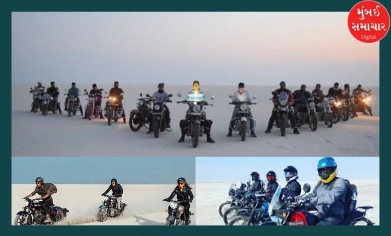 Bike riders instrumentality     connected  escapade  rides connected  the White Rann of Kutch and the Road to Heaven