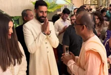 Aishwarya Rai and Abhishek Bachchan Iskon