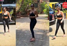 Malaika Arora won the hearts of fans as she stepped out for a black bralette workout