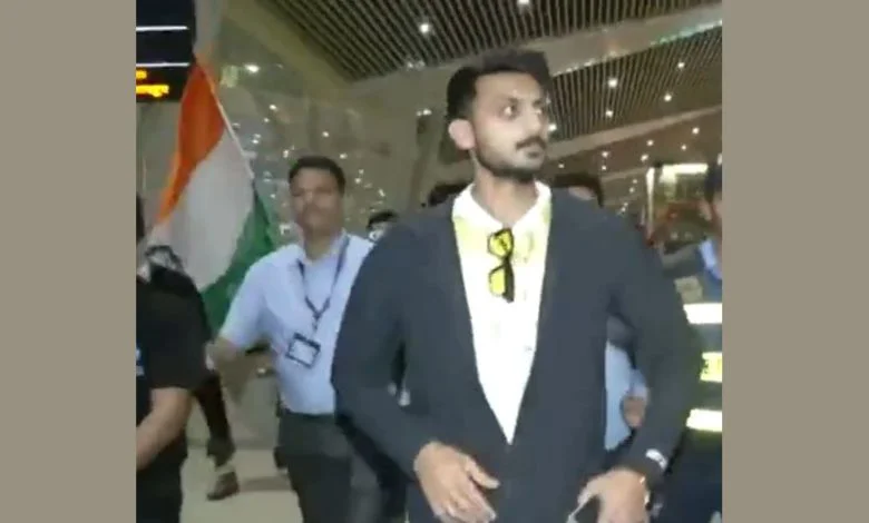 Video: Champion Akshar Patel returns home, receives warm welcome at Ahmedabad airport