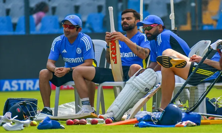 Ahead of champions trophy final rohit virat and gambhir secret meeting for 20 minitues