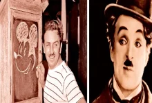 "Walt Disney and Charlie Chaplin in historical conspiracy image"