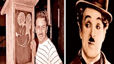 "Walt Disney and Charlie Chaplin in historical conspiracy image"