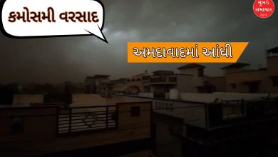 અમદાવાદમાં આંધી; રાજકોટના વિંછિયામાં સોપારી જેવા કરા સાથે કમોસમી વરસાદ પડ્યો, ખેડૂતોની ચિંતા વધી