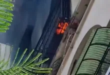 Fire breaks out on 9th floor of East Tower in Gurukul, Ahmedabad, 15 people rescued