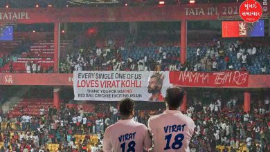 Countless spectators in white jerseys like Kohli