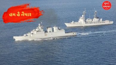 Firing drill in the sea off Gujarat