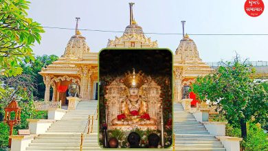 ગાંધીનગરના કોબામાં ભગવાન મહાવીરના લલાટ પર અદ્ભુત 'સૂર્યતિલક': શ્રદ્ધાળુઓ ઉમટ્યા