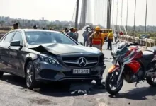 Mercedes Collision Motorcycle Death Pune