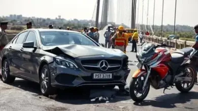 Mercedes Collision Motorcycle Death Pune