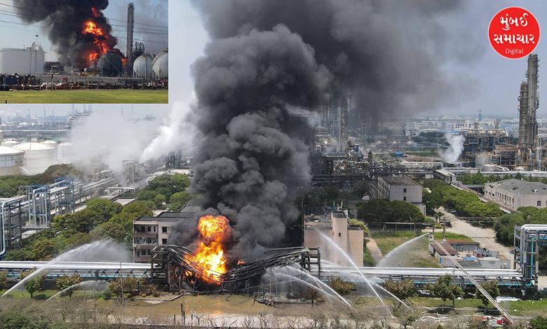 Mushroom cloud formed after massive explosion at Chinese chemical plant, five dead, 19 injured