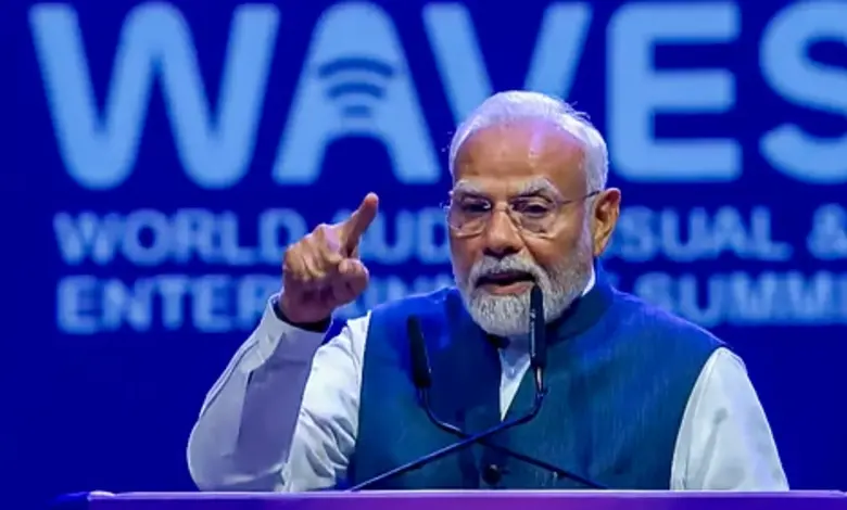 PM Narendra Modi Waves Summit Create in India