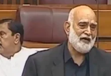 Pakistani MP Tahir Iqbal prays in Parliament amid tensions with India