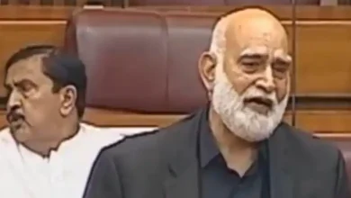 Pakistani MP Tahir Iqbal prays in Parliament amid tensions with India