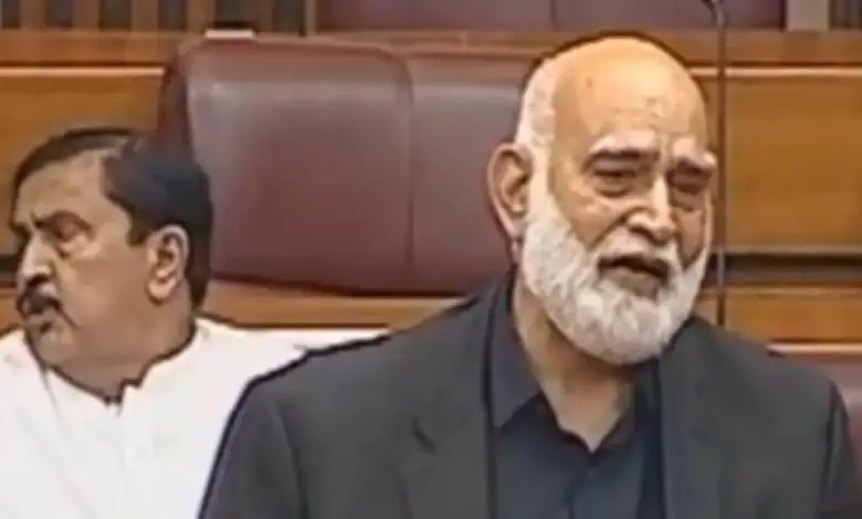 Pakistani MP Tahir Iqbal prays in Parliament amid tensions with India