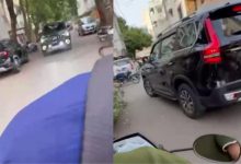 Scenes that rival even movies, SUV chases a girl in Rajkot, watch video