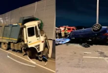 "BMW Car Collides with Dumper on Atal Setu, Driver Dies"