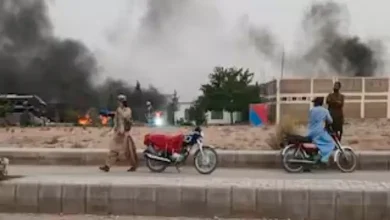 Baloch Liberation Army fighters in Balochistan or a map showing Sorab district