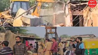 Bulldozer action in Rakhial, Ahmedabad, 20 illegal shops and factories demolished