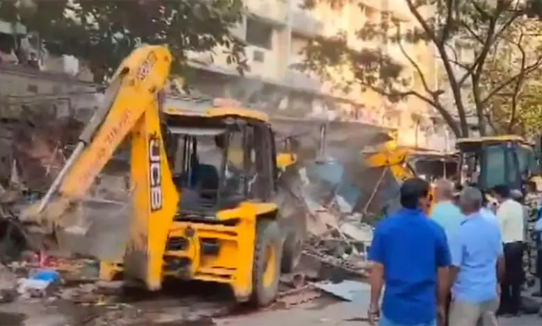 "Unauthorized Structures Demolished in Mankhurd"