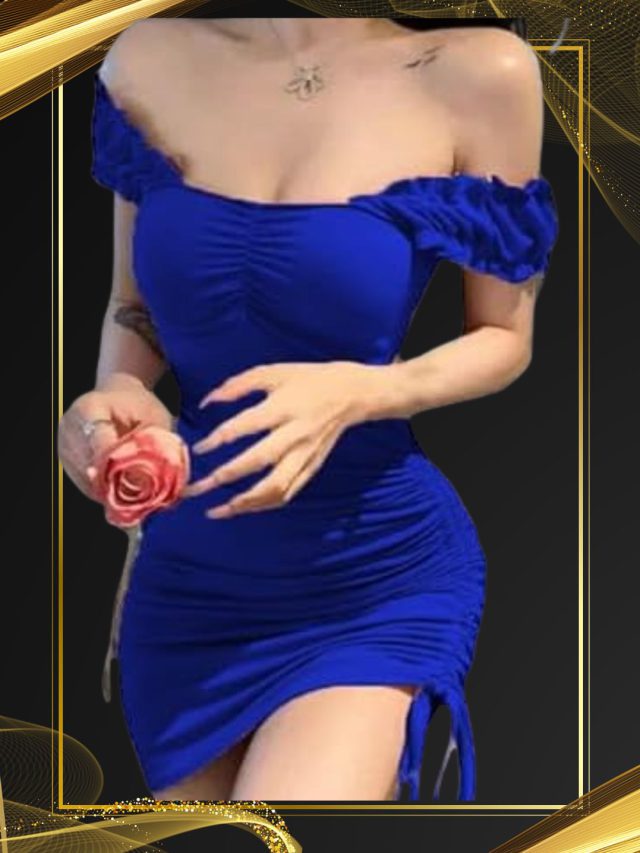 બ્લ્યુ કલરના ઓફ શોલ્ડર આઉટફિટમાં હુસ્નનો જાદુ ચલાવ્યો આ હસીનાએ…