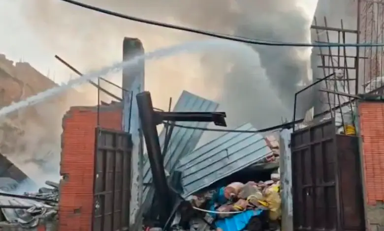 "Massive Fire Breaks Out in Delhi's Bawana Factory"