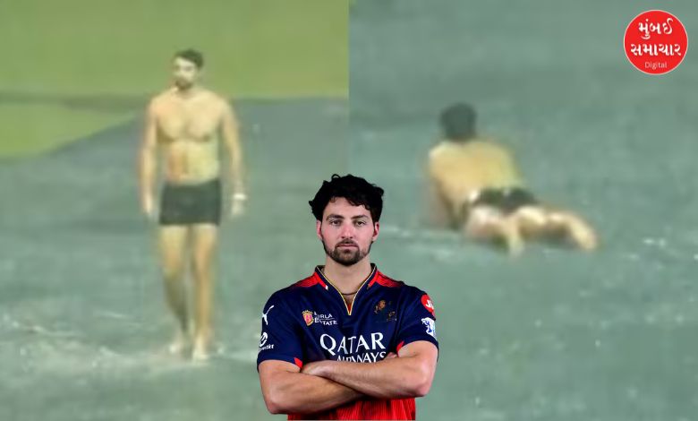 Tim David's childlike fun in the rain on the field rain dance
