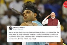 "Neeraj Chopra Breaks 90m Barrier, PM Modi Congratulates"