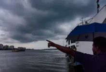 Southwest monsoon clouds approaching the Kerala coast.