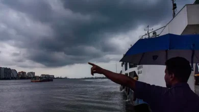 Southwest monsoon clouds approaching the Kerala coast.