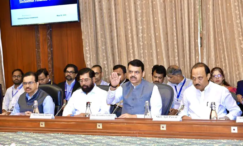 Maharashtra CM and deputies meeting Finance Commission to demand higher tax share