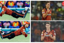 All three catches in Cummins' first three wickets were taken by wicketkeeper Ishan Kishan