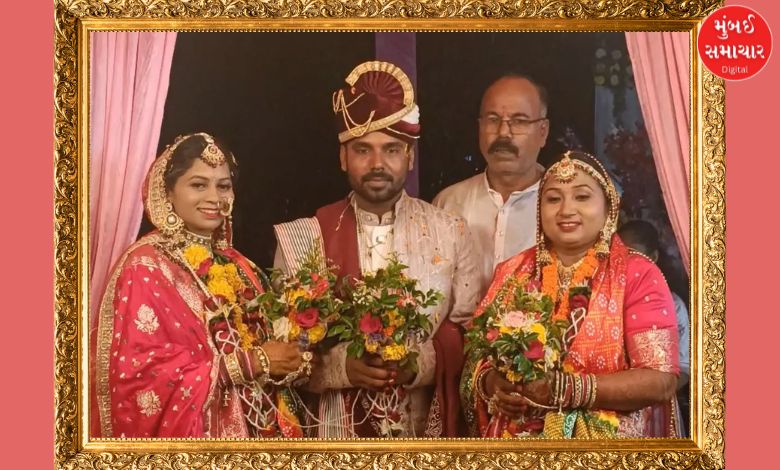 A groom and two brides, three children were also present in the same mandwa, know about the unique wedding