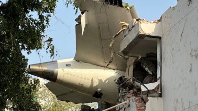 Truck carrying plane crash debris meets with accident, road closed from Shahibaug crematorium to Camp Hanuman Temple