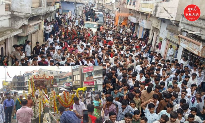 Ashadhi Bij Machu Mataji's grand chariot procession in Morbi