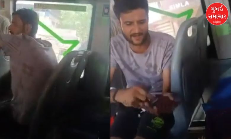 Drug intoxication in Surat city bus! Video of youth's bullying goes viral, commuters scared