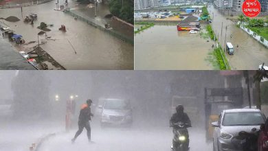 Seven inches of rain fell in Jamnagar in 24 hours, six inches in Mendarda, clouds gathered in Saurashtra
