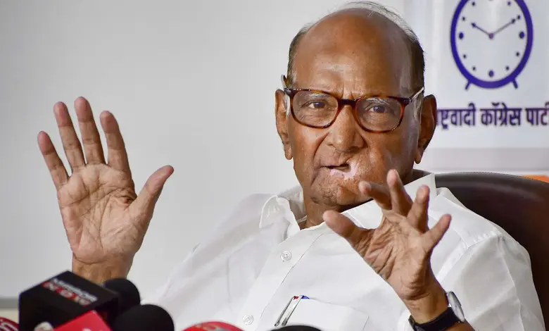 Sharad Pawar Hindi protest march