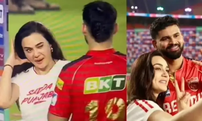Who did Preity Zinta wink at after winning the match