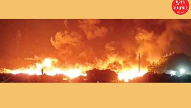 A massive fire broke out in a junkyard in Mundra city