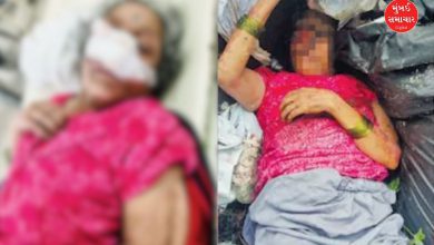 કેન્સર પીડિત વૃદ્ધ દાદી, જેમને તેમના પૌત્રએ મુંબઈના આરે કોલોની વિસ્તારમાં કચરાના ઢગલા પાસે છોડી દીધા છે.