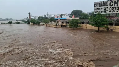 Khedbrahma in Sabarkantha district received 14 inches of rain in the last 24 hours, many roads were closed.