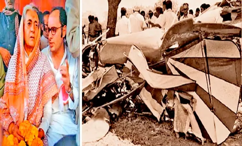 What was Indira Gandhi looking for when the plane crashed after Sanjay Gandhi's death?