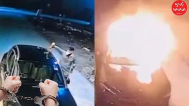 Fire in Mercedes car and threats on social media! A famous model from Surat files a complaint, two arrested
