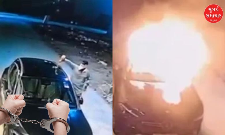 Fire in Mercedes car and threats on social media! A famous model from Surat files a complaint, two arrested