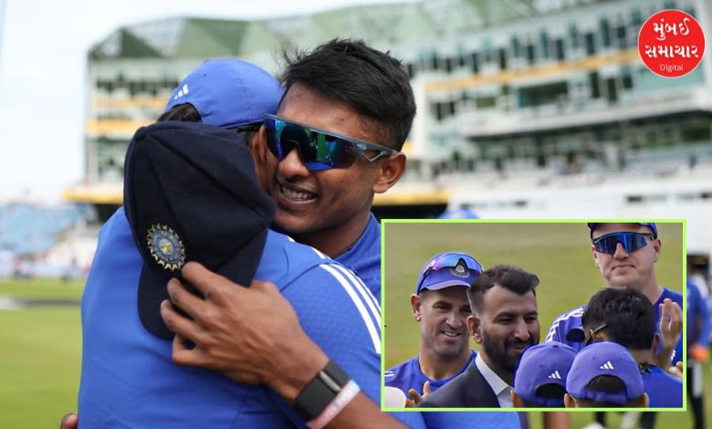 "Pujara Hands Over Test Cap to Young Sudarshan"