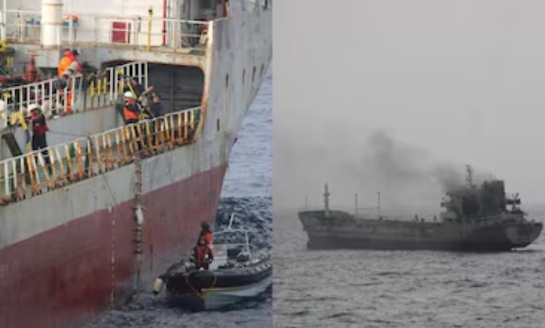 "INS Tabar Saves Ship from Fire in Gulf of Oman"