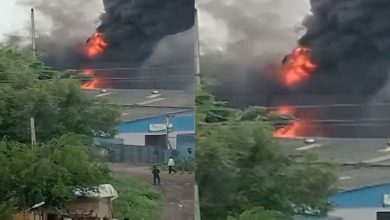 Massive fire breaks out at rubber factory in Talod GIDC: Loss worth lakhs, no casualties