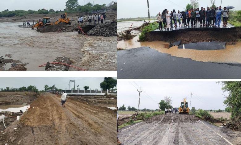 18 roads washed away by heavy rains in Bhavnagar restored within 48 hours