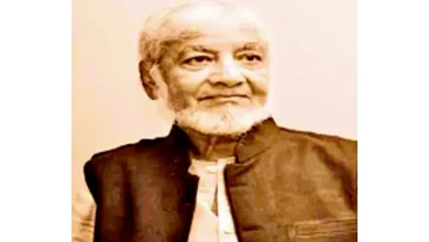 At the feet of the Creator: The poet 'Mehul', sitting with his hands clasped in prayer,